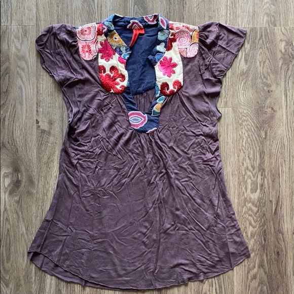 Flowy Anthropologie One September Embroidered Top - Picture 1 of 9